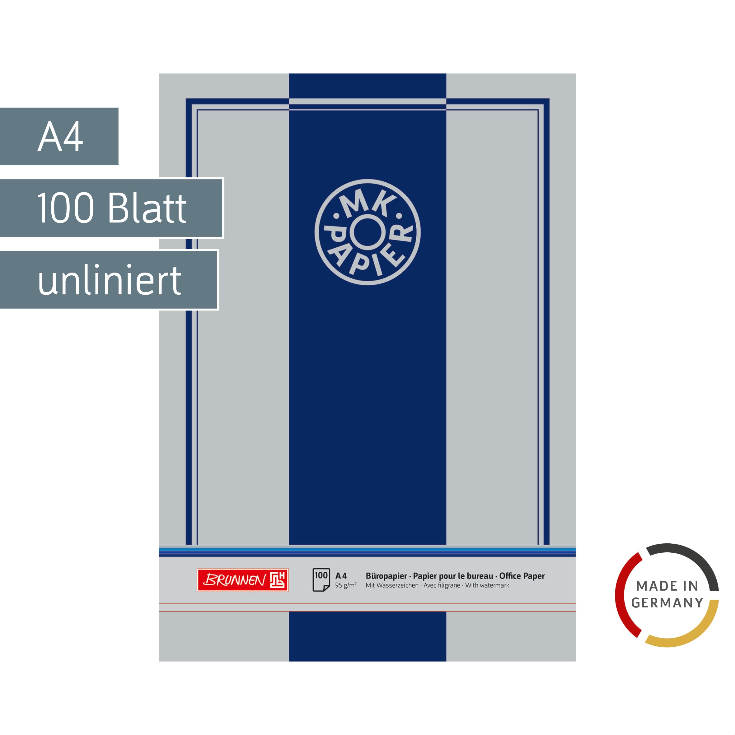 Brunnen Carta carbone per macchina da scrivere A4 95 g/mq 100 fogli Bianco