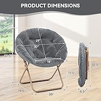 Vista 3 de Magshion Silla platillo para adultos, cómoda silla de sala de estar para dormitorio, esquina, dormitorio, apartamento, asiento circular esponjoso