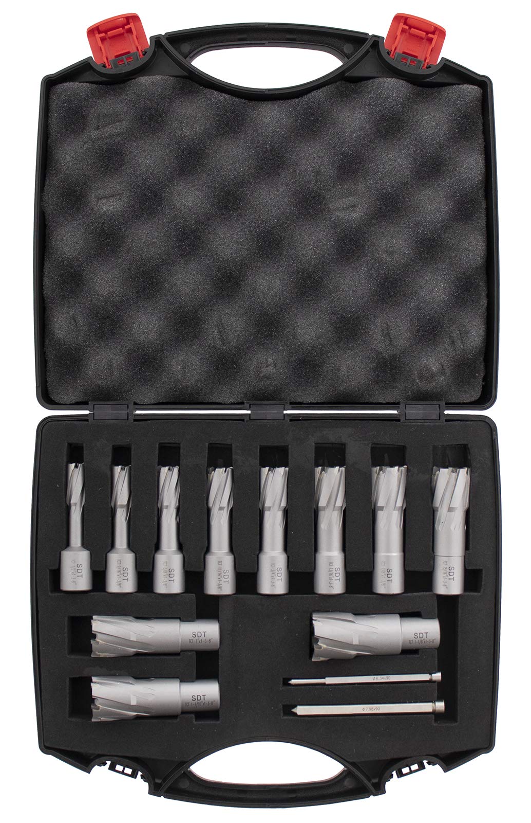 Steel Dragon Tools - Juego de 13 piezas de cortadores anulares con punta de carburo de tungsteno de 1-3/8 pulgadas, tamaño de 1 1/2 pulgadas - 1-1/8 pulgadas, 2 pines