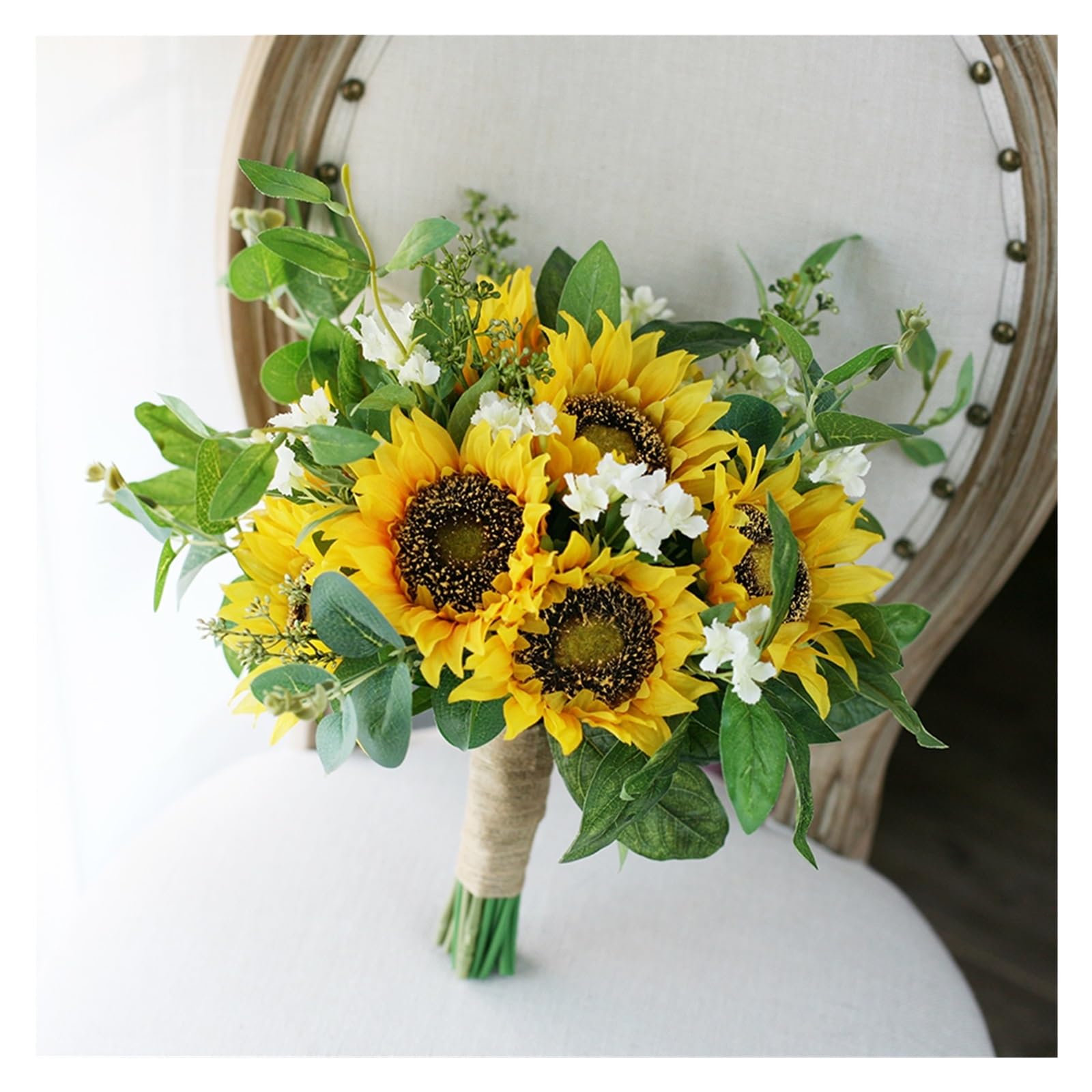 DSFIHJO Sunflower Wedding Bouquet Sunflower Wedding Bouquet Artificial Novia Brides Hand Holding Flowers Small For Bridesmaids