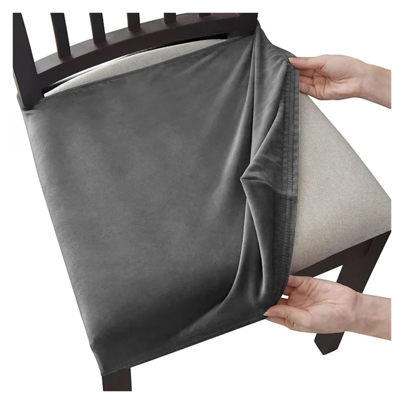 CYMMIYT Chair Covers Velvet Chair Cover with No Backrest Anti-Dust Stretch Covers(Color 1)