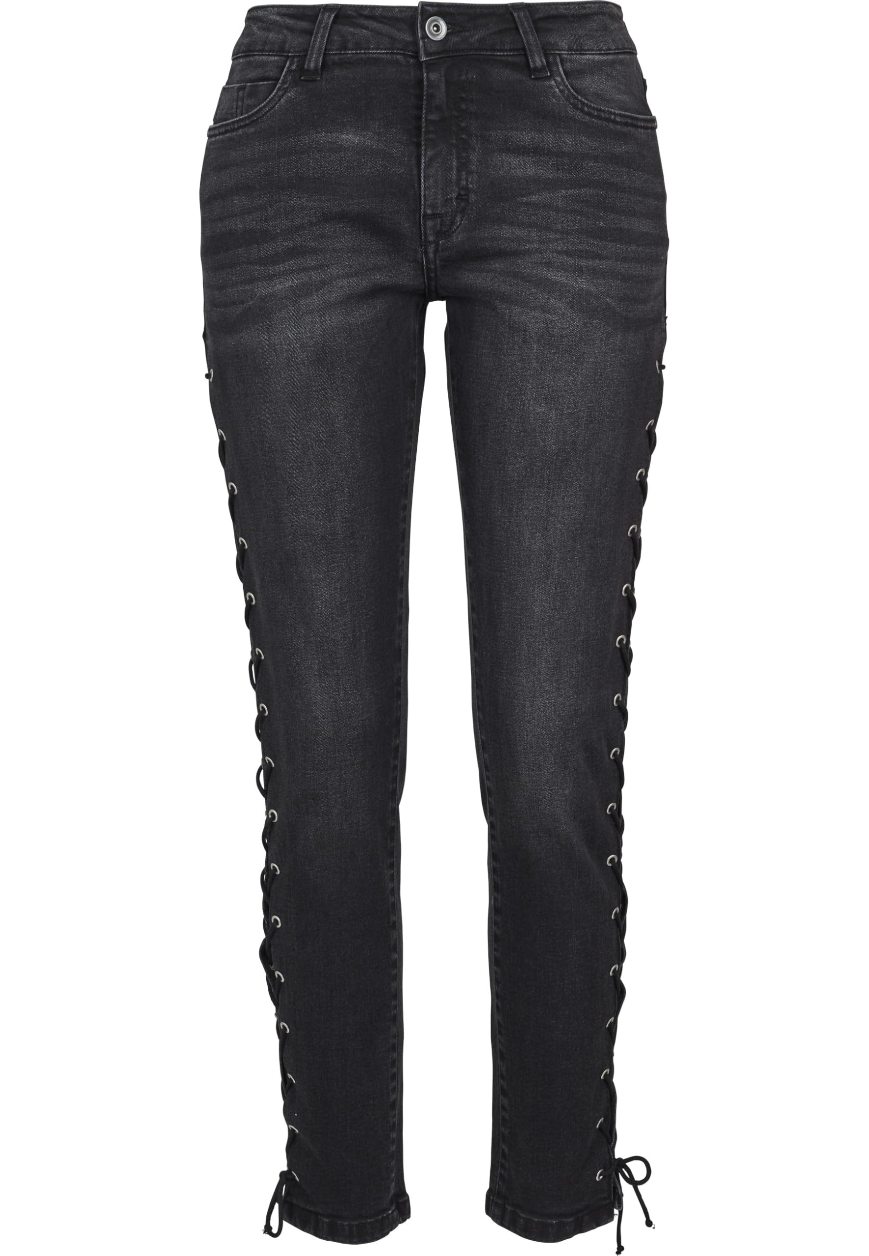 Urban Classics Women's Noir Trousers Urban Classic Lace Up