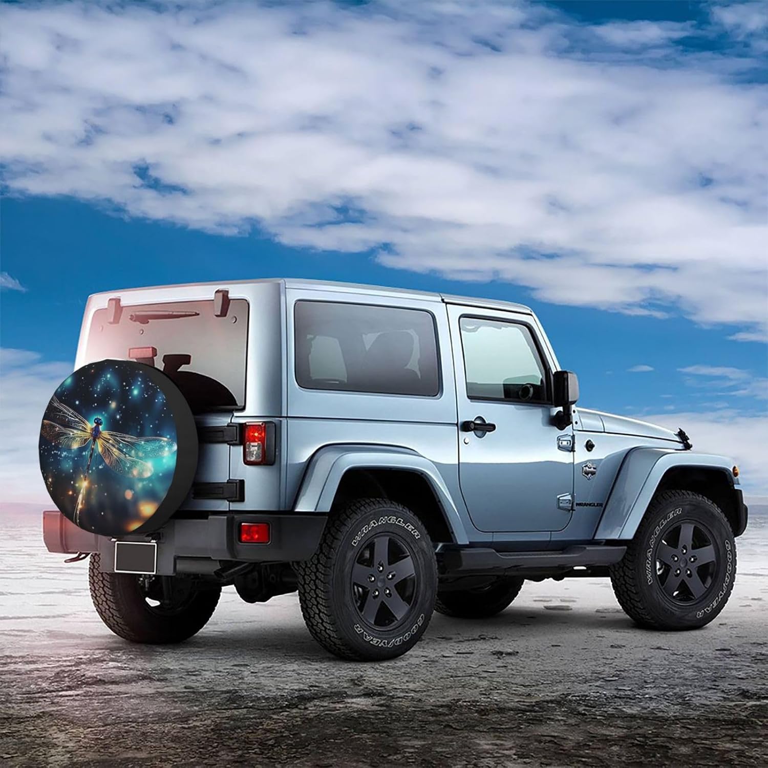 Spare Tire Cover Weatherproof Wheel Cover Fit for Jeep Wrangler Rv SUV Truck Travel Trailer 17" Fantasy Dragonfly Animal Tire Cover