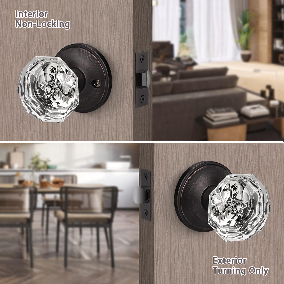 Blасk Frіdау - 50% оƒƒ KNOBWELL 3 Pack Providence Octagon Crystal Glass Door Knob Set with Victorian Plate Rosettes in Oil Rubbed Bronze (Passage Hall/Closet) Nеw Dеаl KNOBWELL 3 Pack Providence Octagon Crystal Glass Door Knob Set with Victorian Plate Rosettes in Oil Rubbed Bronze (Passage Hall/Closet)