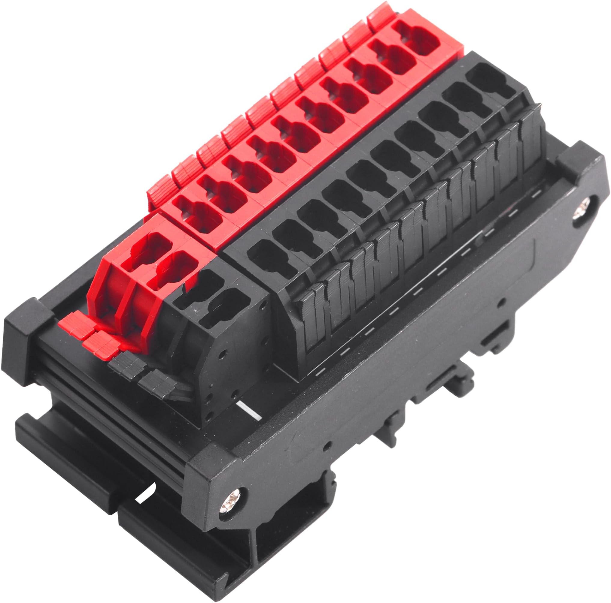 300V DC10A 2 in 10 Out Power Distribution Module, DIN Rail 2x10 Position Lever Wire Terminal Connector for DIY Splicing Wire