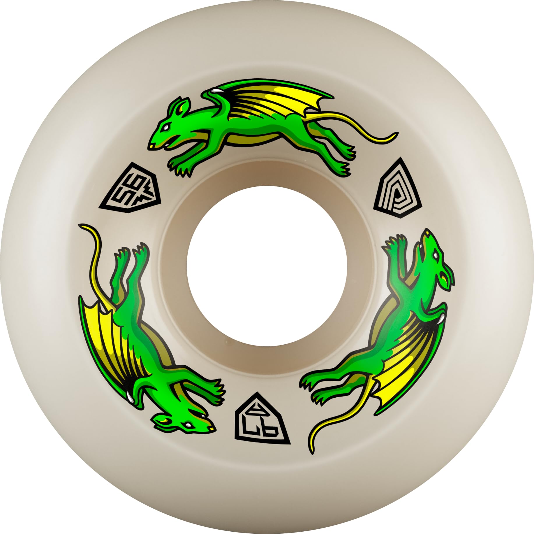 Powell Peralta Nano Rat Dragon Formula 97A Skateboard Wheels, White, Sidecut V6, 56mm x 36mm โ image 1
