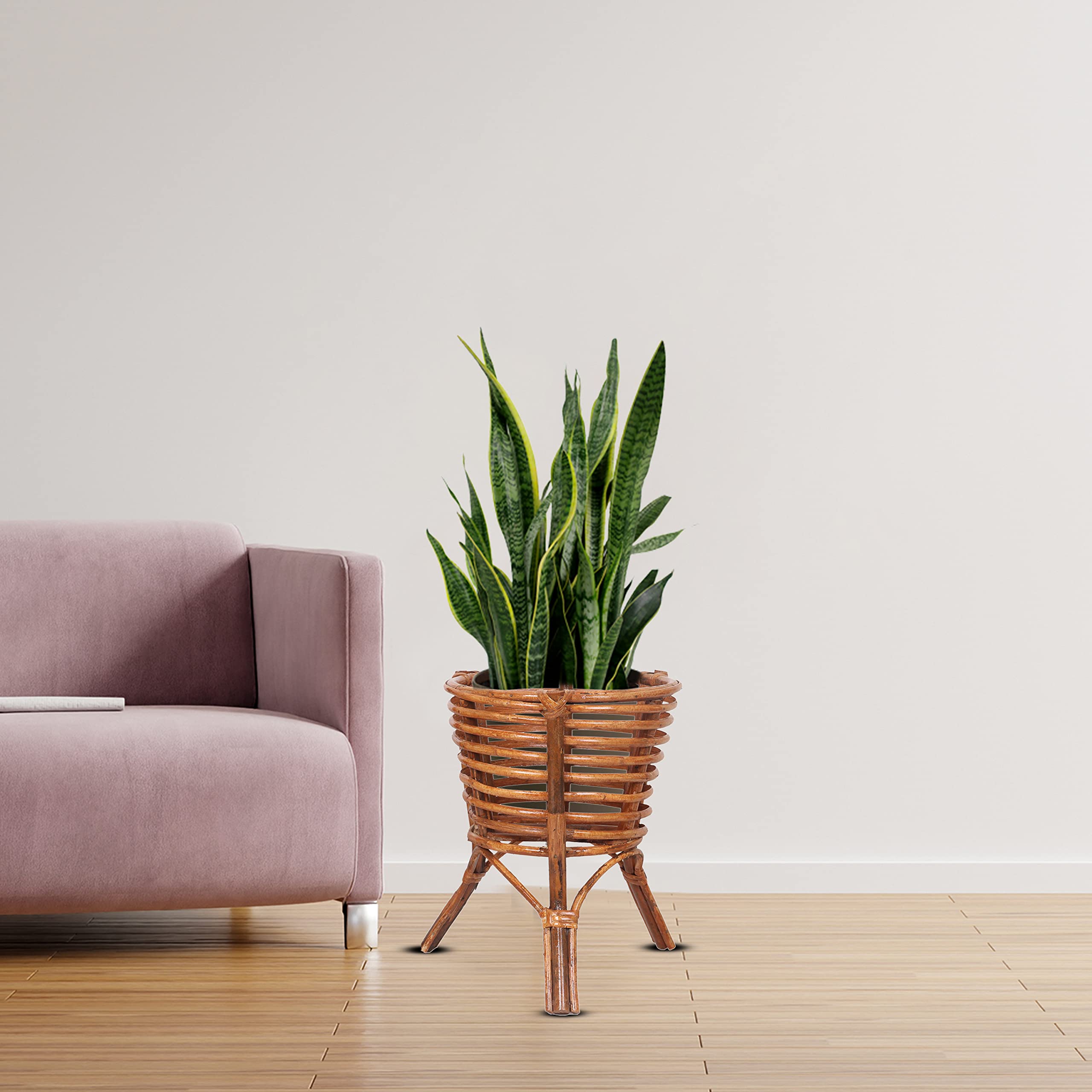 ROYAL 11 ART & CRAFT Handcrafted Cane Planter Stand Flower Pot Stand Planter for Patio Living Room Balcony Café Garden Decoration Color-Beige (B09H3HD9S5) Amazon Price History, Amazon Price Tracker
