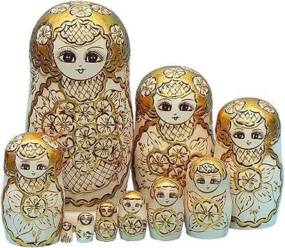 Matryoshka Russian Nesting Dolls 10-Piece Mat Matryoshka Wooden Matryoshka Christmas Mothers Day Birthday Home Furnishing Room Decoration Christmas Wish Gift