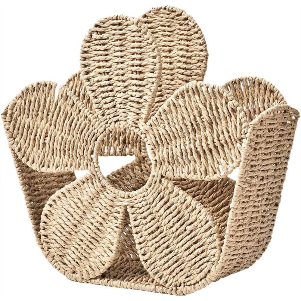 Aundhegrtt Modern Practical for Desk Living Room Magazine Rack Display Stand Handwoven Newspaper Holder Magazines Basket Bin Boho Style