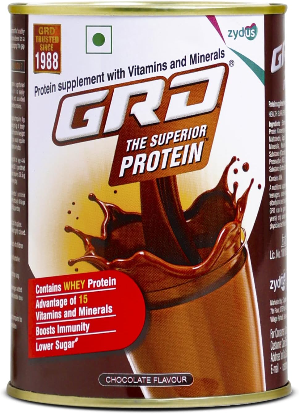 GRD Superior Protein Powder For Adults With 15 Essential Micronutrients To Support Strength, Muscle Growth & Repair And Active Life (200 Gram) Swiss Chocolate