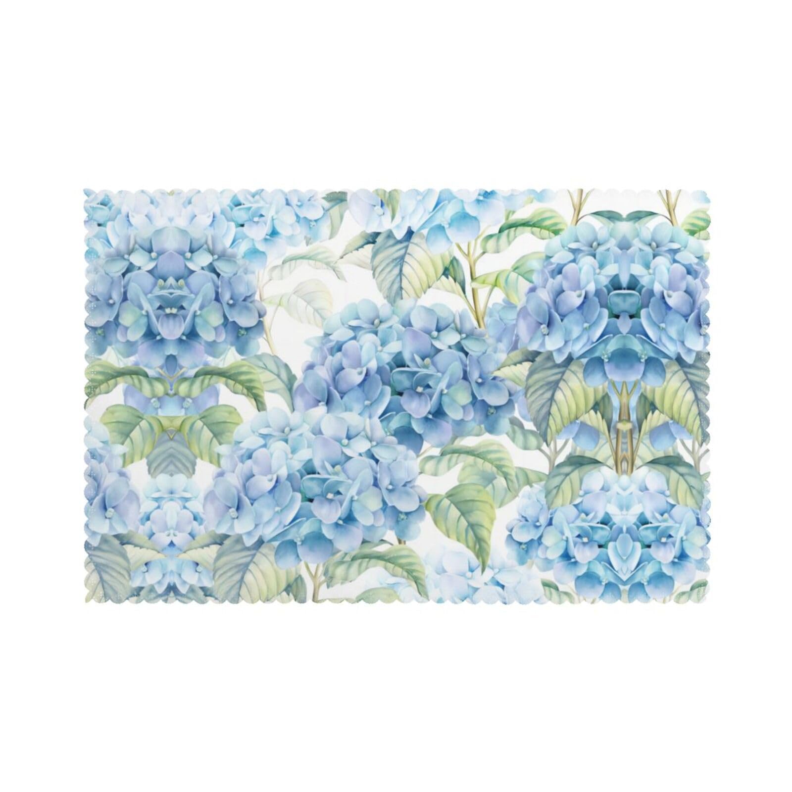 YYHWHJDE Hydrangea Prints Placemats Set of 6 12x18in - Durable Table Layers with Heat Resistance & Customizable Prints