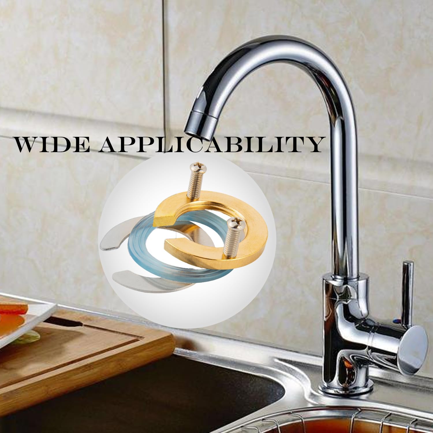 1 Set Hot and Cold Faucet Fixing Tool Set Lock Nut, Faucet Fixing Nut nti Loosening Nut Faucet Tool for Kitchen and Bathroom