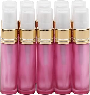 10Pcs Glass Spray Bottles, 10ml (1/3oz) Matte Pink Sprayer Bottle with Funnels Droppers, Fine Mist Sprayer Atomizer Vials for Essential Oils Perfume Cosmetic Liquid