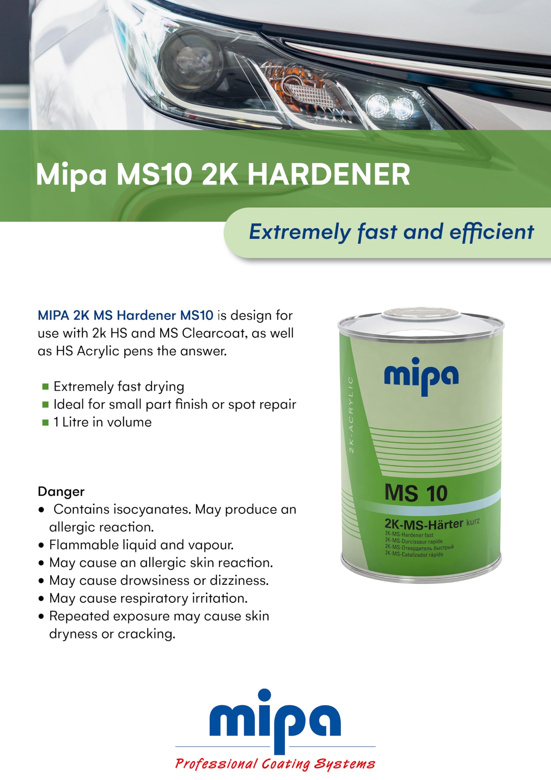 MIPA 2K-MS-Härter MS 10 kurz, 1 Liter
