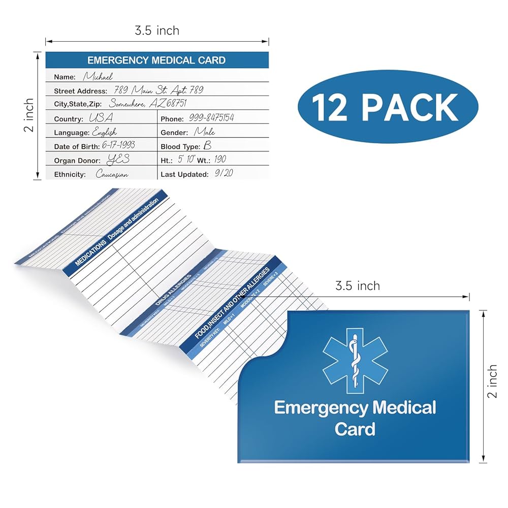 amazon-com-12-pack-red-medical-condition-and-emergency-contact-id-wallet-card-emergency-medical-information-card-medical-alert-wallet-card-pocket-size-medication-list-and-medical-cards-for-caretakers-blue-health for Free Printable Medical Alert Wallet Card Amazon.com: 12 Pack Red Medical Condition and Emergency Contact Id Wallet Card Emergency Medical Information Card Medical Alert Wallet Card Pocket Size Medication List and Medical Cards for Caretakers (Blue) : Health for Free Printable Medical Alert Wallet Card