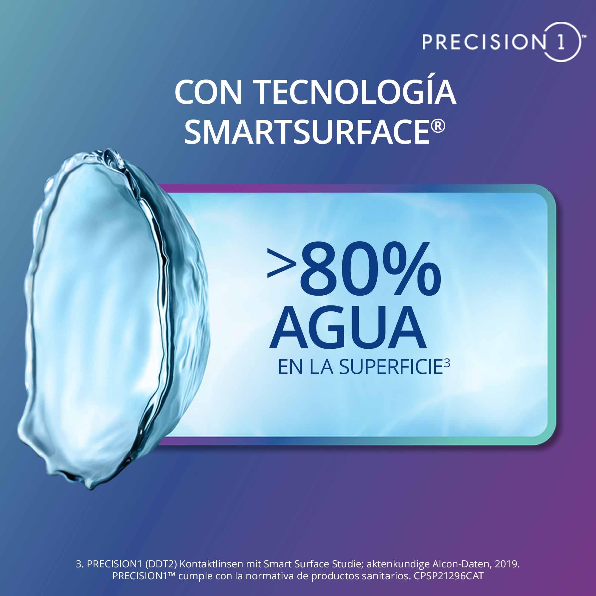 PRECISION1 Lentes de contacto de reemplazo diario, Pack de 30, R 8.3 mm, D 14.2 mm, -3.00 Diopt