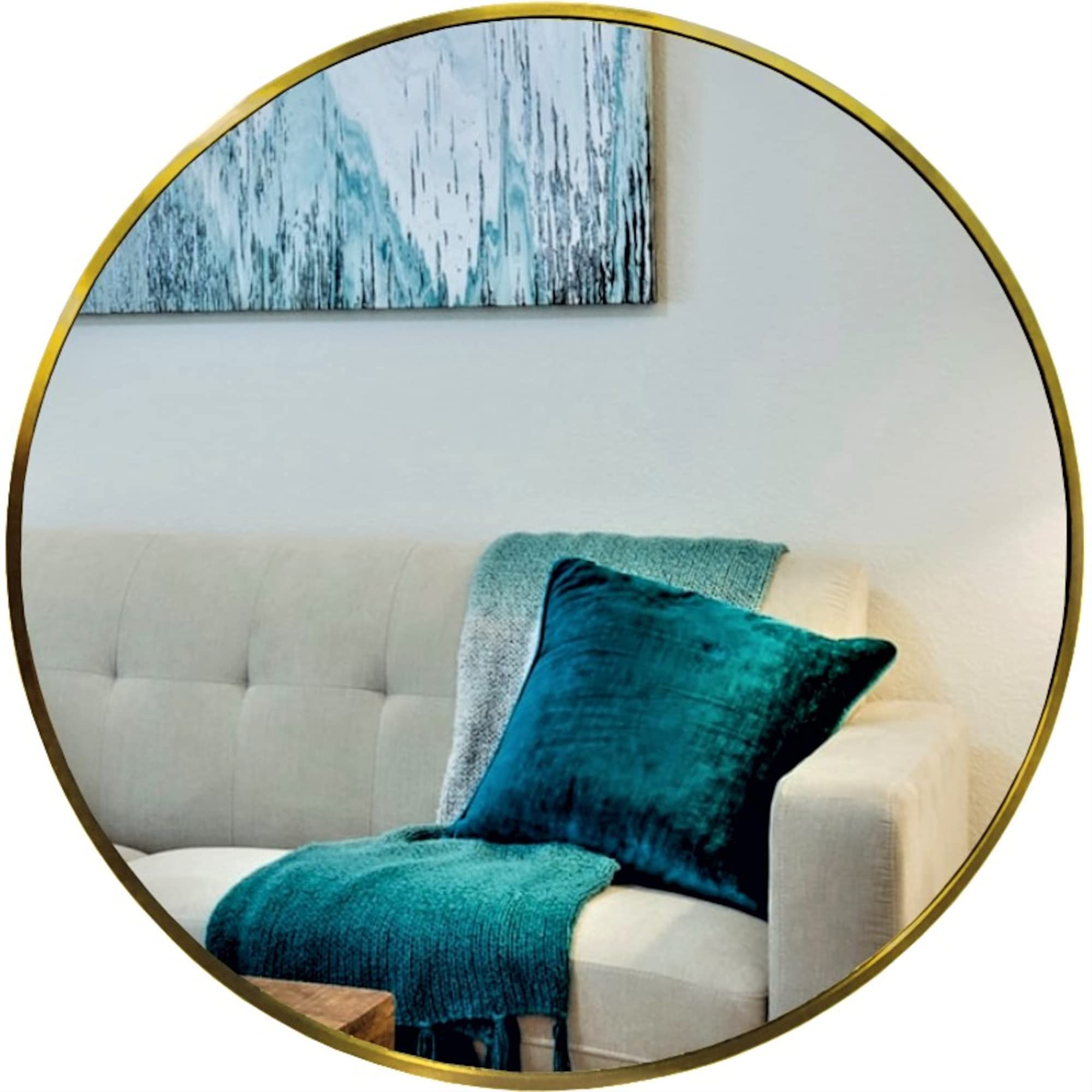 Buy Large Gold Round Mirror 80cm Circle Mirror Wall Mounted Round