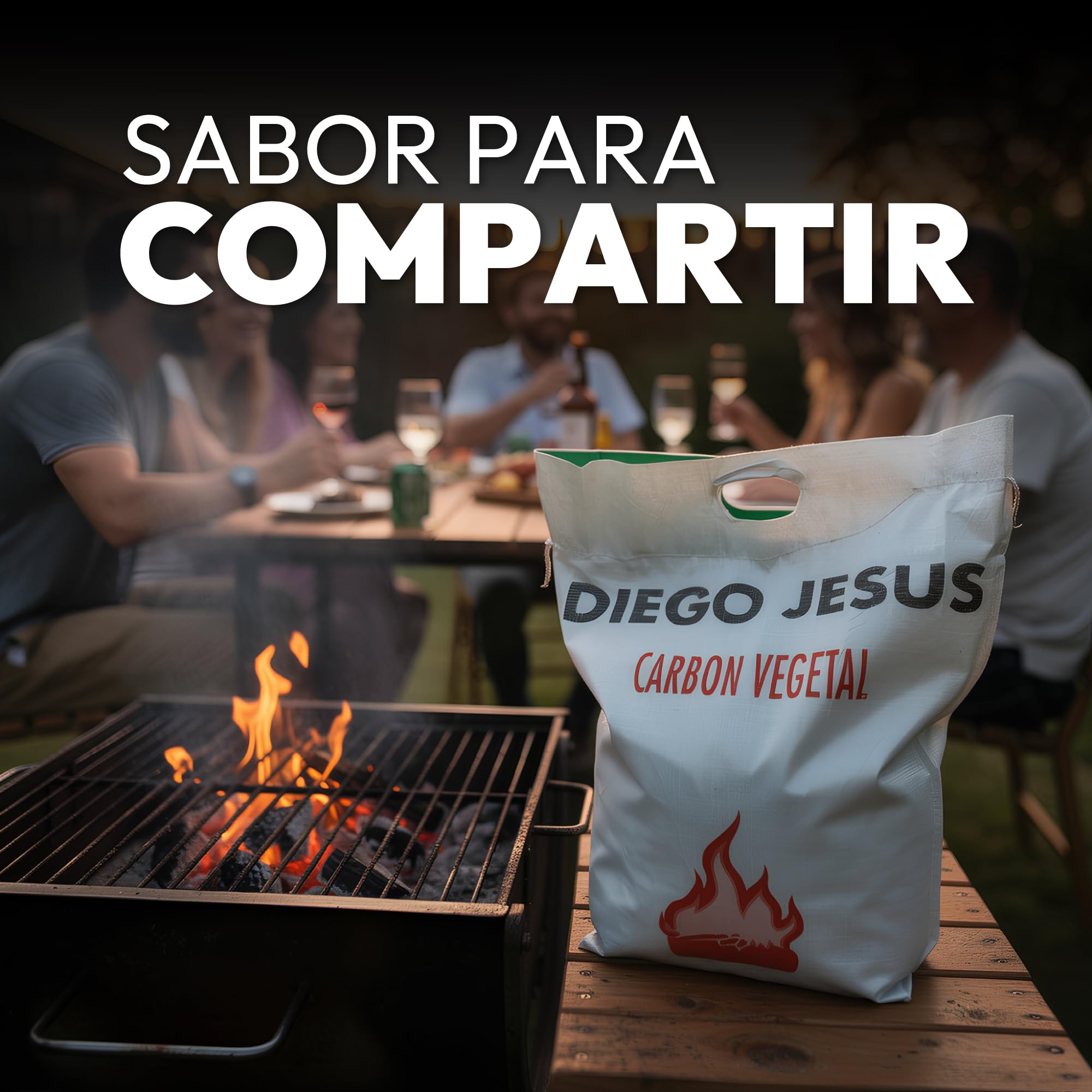 Carbón Vegetal Natural 10 kg para Barbacoas Alto Poder Calorífico Encendido Rápido Brasas Duraderas Trozos Grandes Bajo Humo Ideal para Parrillas y Asados