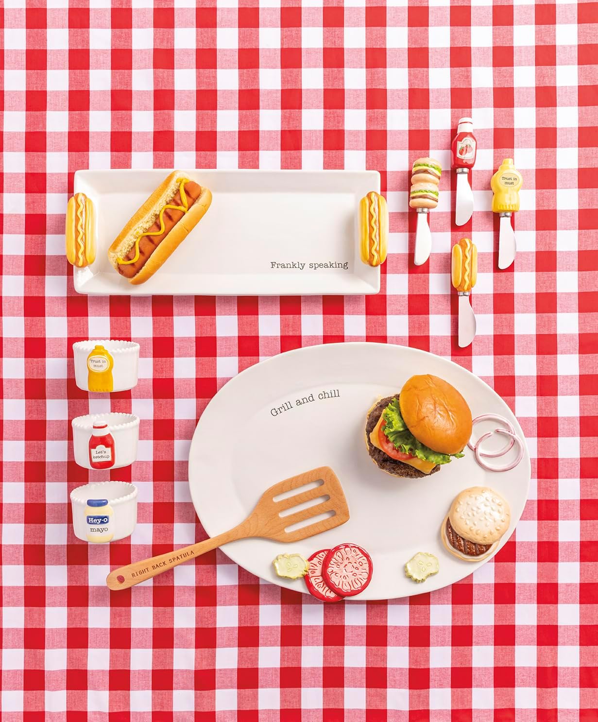Mud Pie White Ceramic Hot Dog Tray