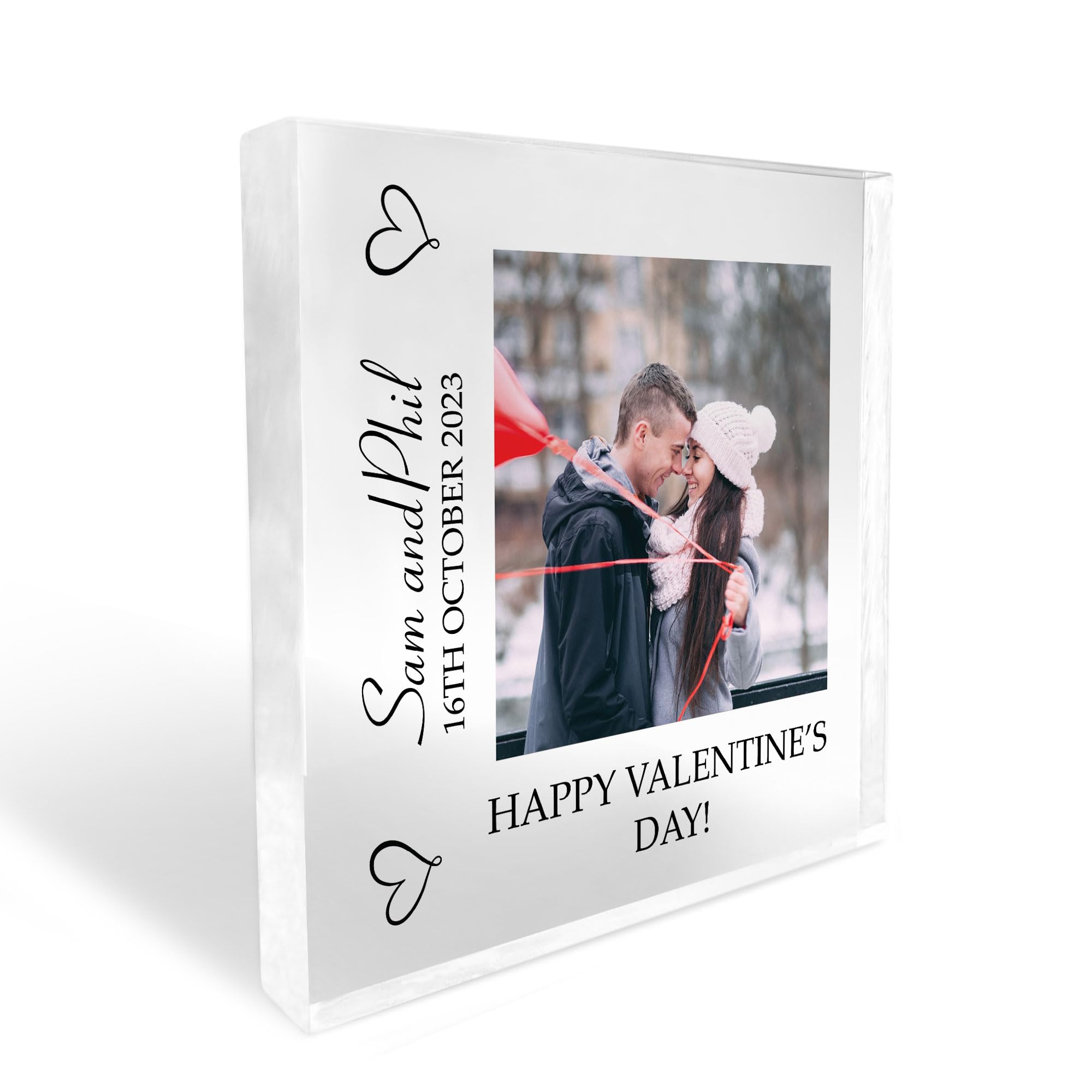 RED OCEAN Personalised Valentines Day Gift For Boyfriend Girlfriend Husband Wife Him Her Photo Plaque Valentines Gift Idea Keepsake