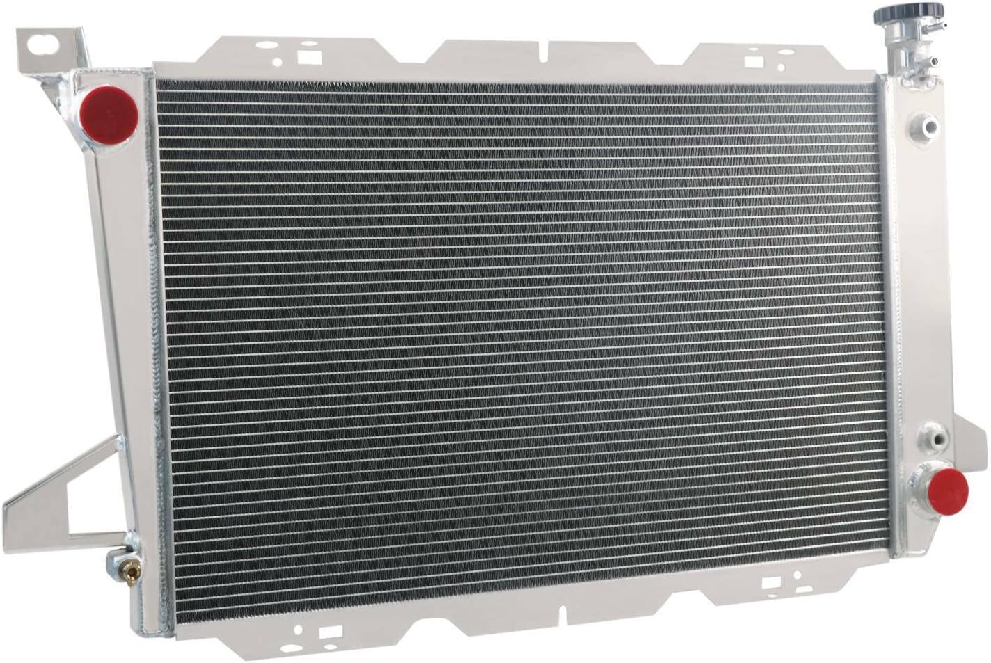 4 Row Core Radiators for 1985-1997 Ford F150 85-1996 F250 F350 85-1992 Bronco 4.9L L6 GAS Bi-fuel LPG Full Aluminum Radiator with Shroud fan Relay