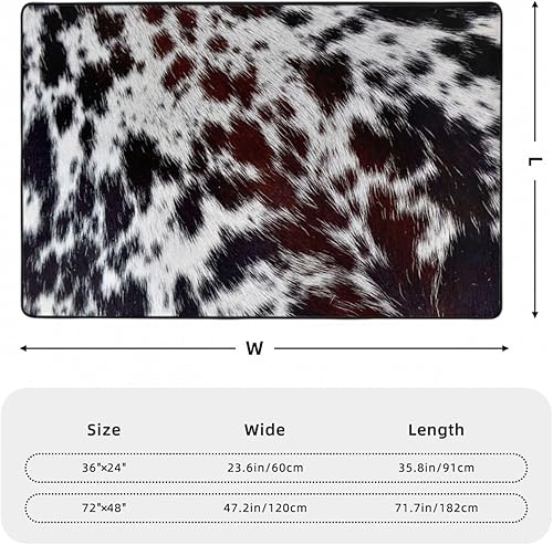 Miniatura 3 de Alfombra de baño de espuma viscoelástica con patrón de piel de vaca, suave y absorbente, alfombra de baño de terciopelo de secado rápido, alfombra