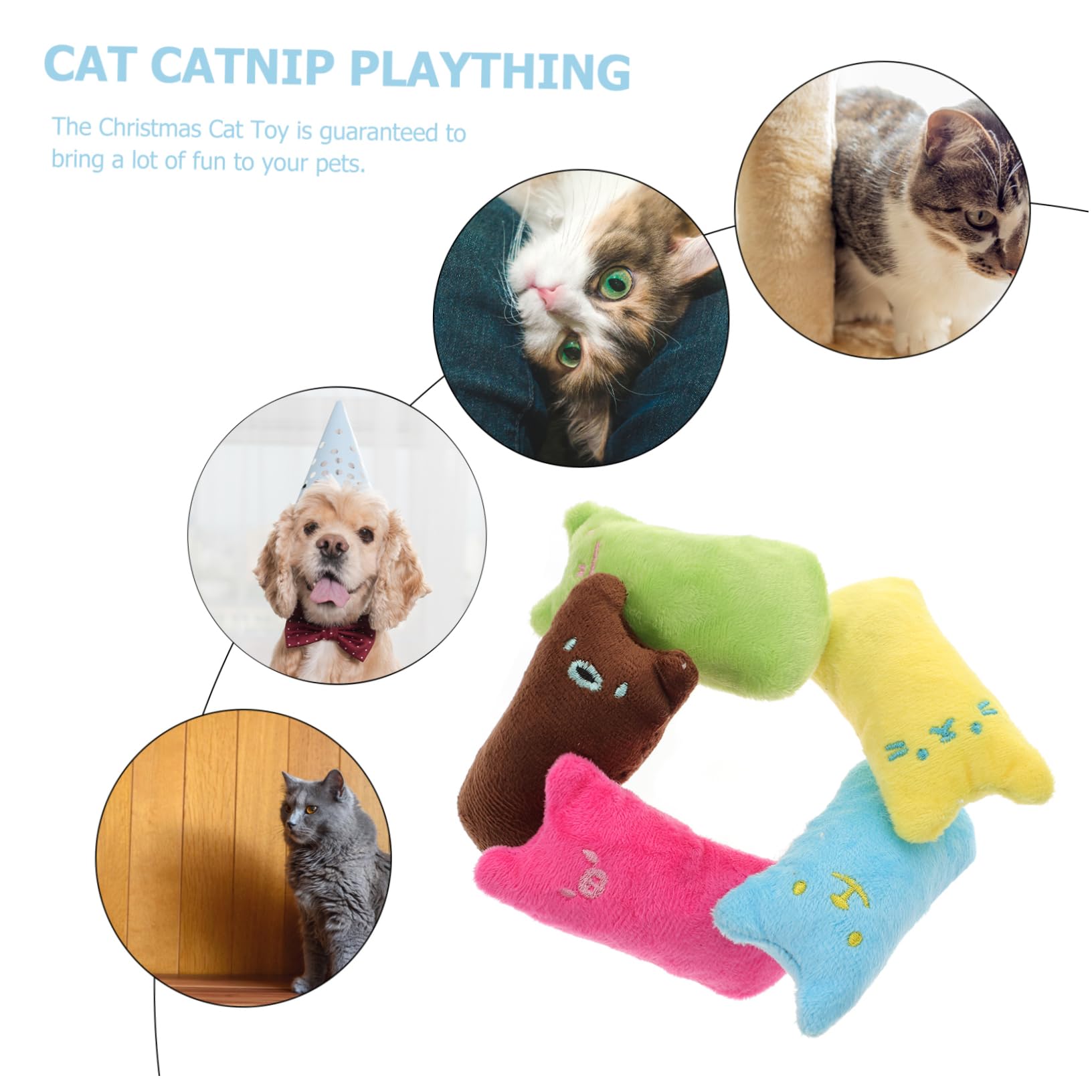 HANABASS 16pièces Jouets Peluche pour Chat Jouets à Mâcher Herbe à Chat pour Noël Interactifs Et Amusants pour Chaton