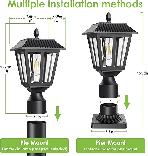 Miniatura 4 de Lámpara solar para exteriores  3000 K blanco cálido, IP45 impermeable, luces solares para jardín, patio, paisaje, lámpara decorativa exterior (2