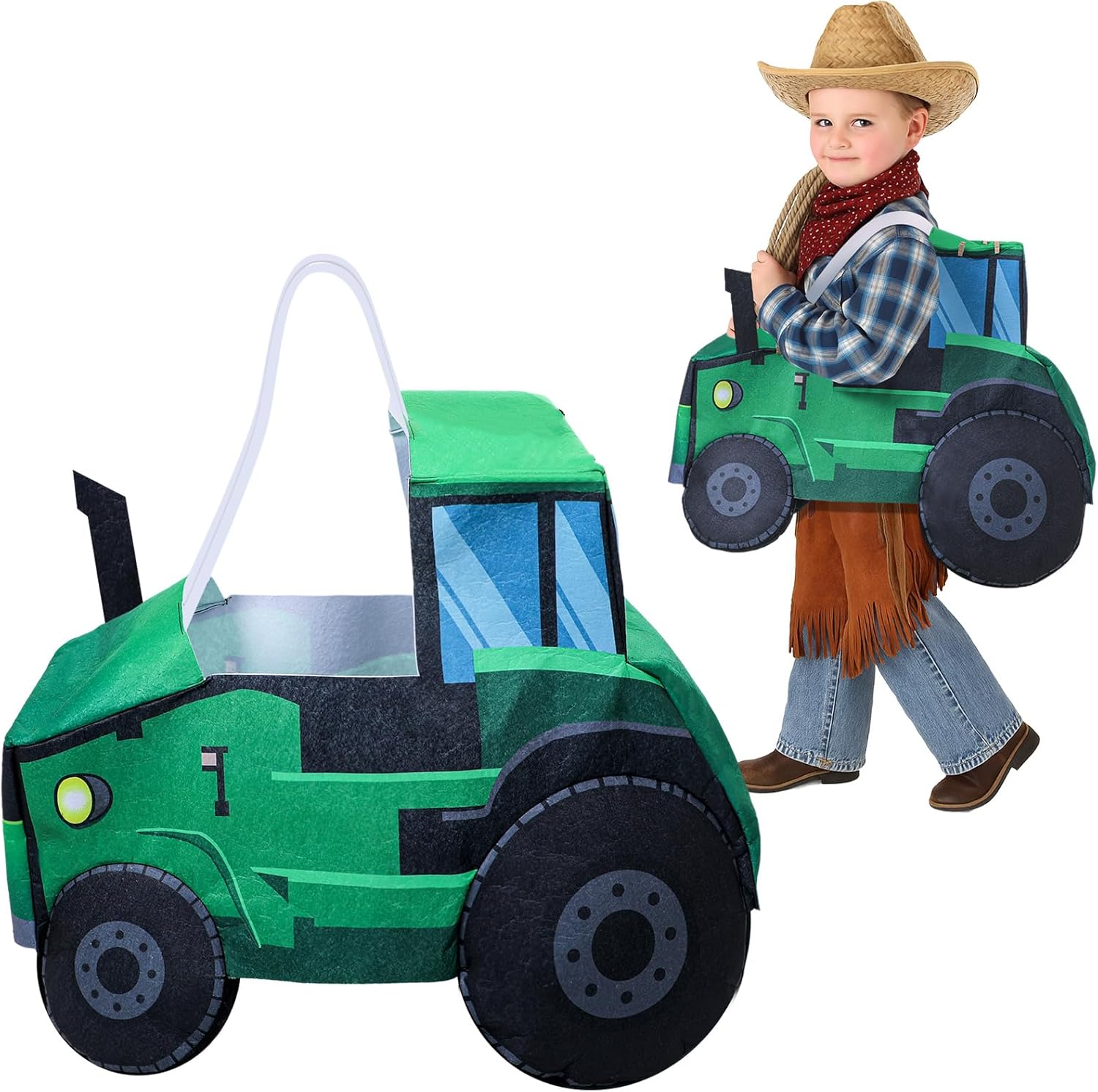 Halloween Ride in Tractor Costume, 3D Tractor Truck for Farmer Cosplay Halloween Costume Outfit