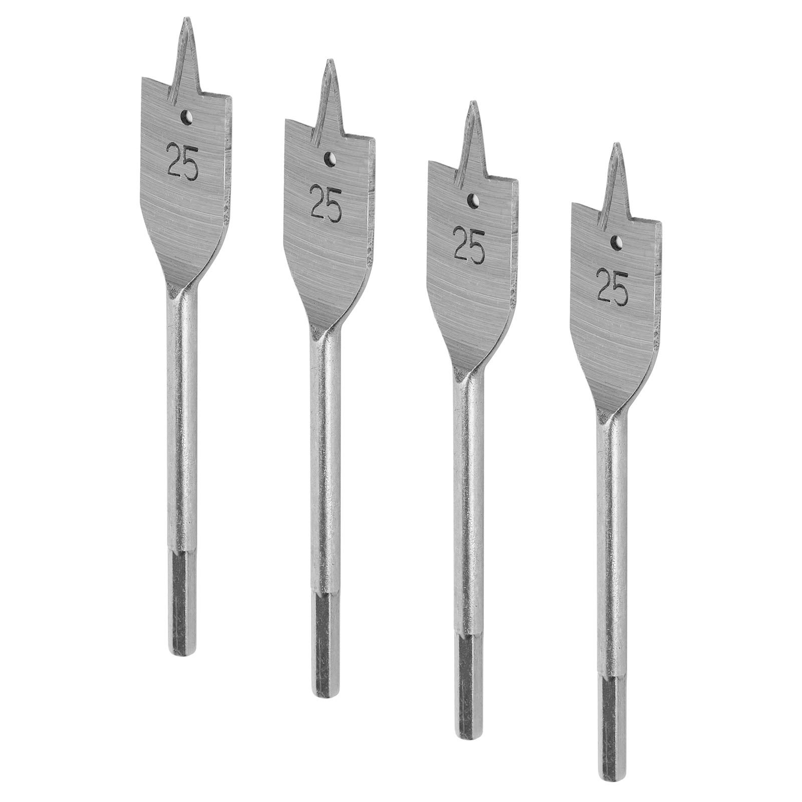4 szt. Zestaw wierteł łopatkowych, 12mm płaskie wiertło do drewna, wiosło ze stali wysokowęglowej płaskie bity otwieracz do otworów w drewnie DIY narzędzia do wiercenia (25mm)