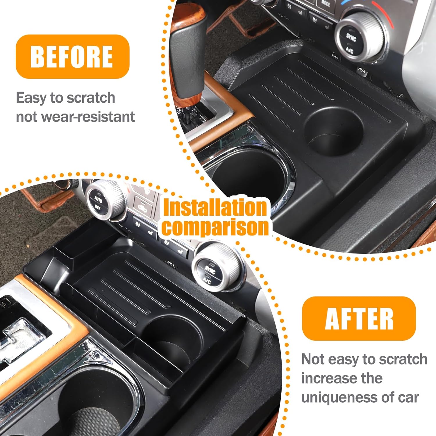 LLKUANG Center Console Organizer Tray ABS Black Multifunction Storage Box Fit for Toyota Tundra 2014-2021 Insert Car Phone Tray Storage Accessories