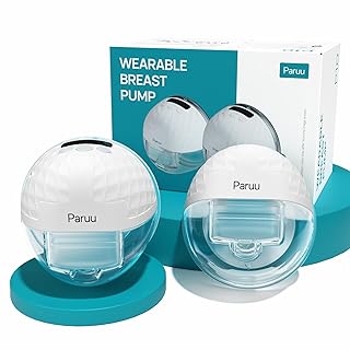 Paruu Extractor de leche manos libres P10 portátil, succión fuerte de 338 mmHg, bajo ruido, 4 modos y 9 niveles, extractor de leche eléctrico portátil, pantalla inteligente, inserto/brida de 19/21/24