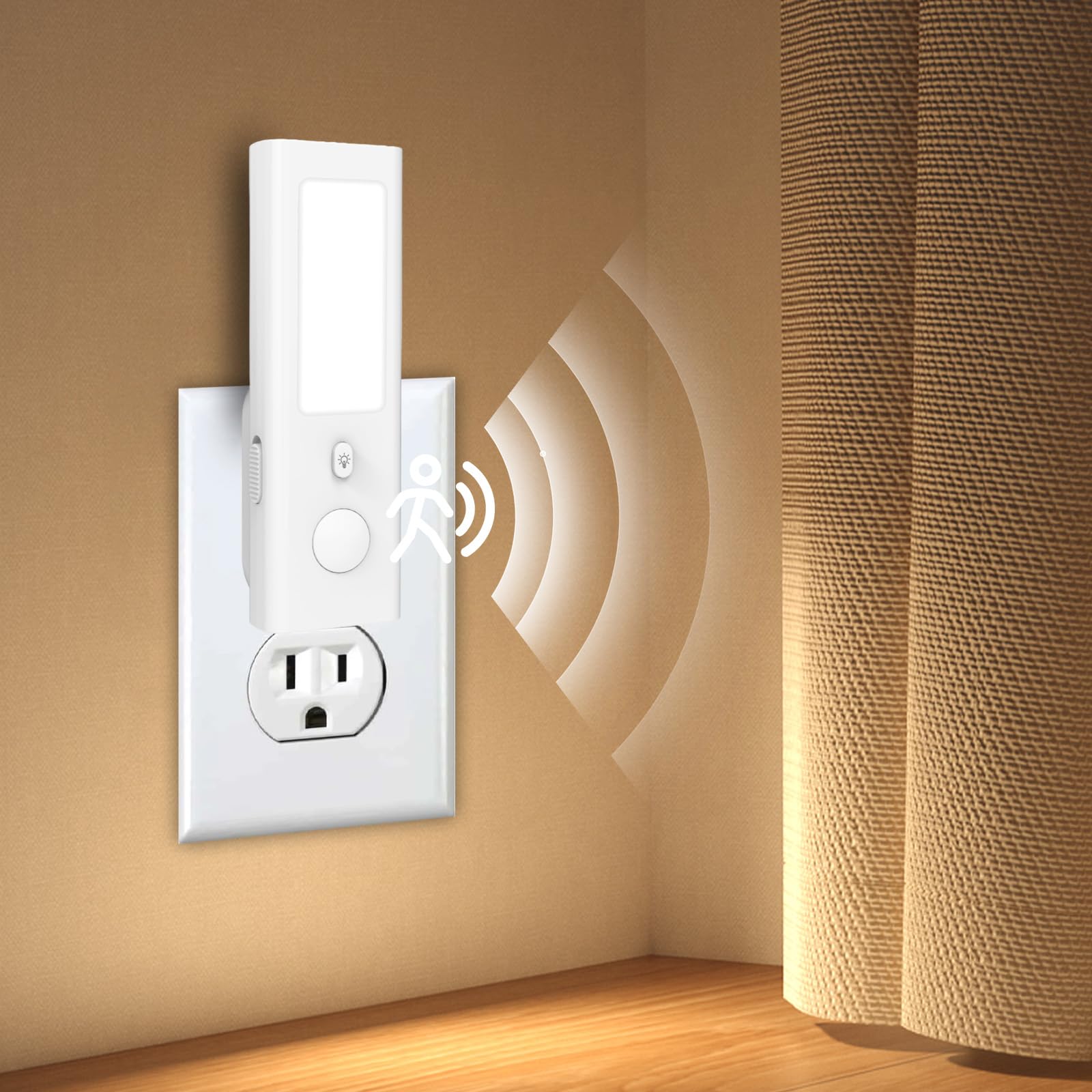 Luce notturna con sensore di movimento intelligente – 5 in 1 ricaricabile automatica, torcia elettrica di emergenza plug-in e portatile, interruzione di corrente e preparazione agli uragani per casa,