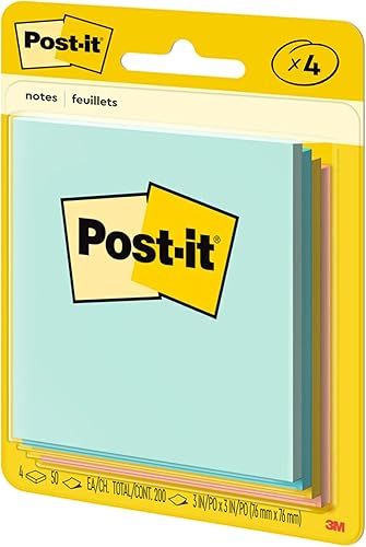 Miniatura 11 de Post-it Notas, 3 x 3 pulgadas, 4 blocs, notas adhesivas favoritas #1 de Estados Unidos, colección Marsella, colores pastel (rosa, menta, amarillo),