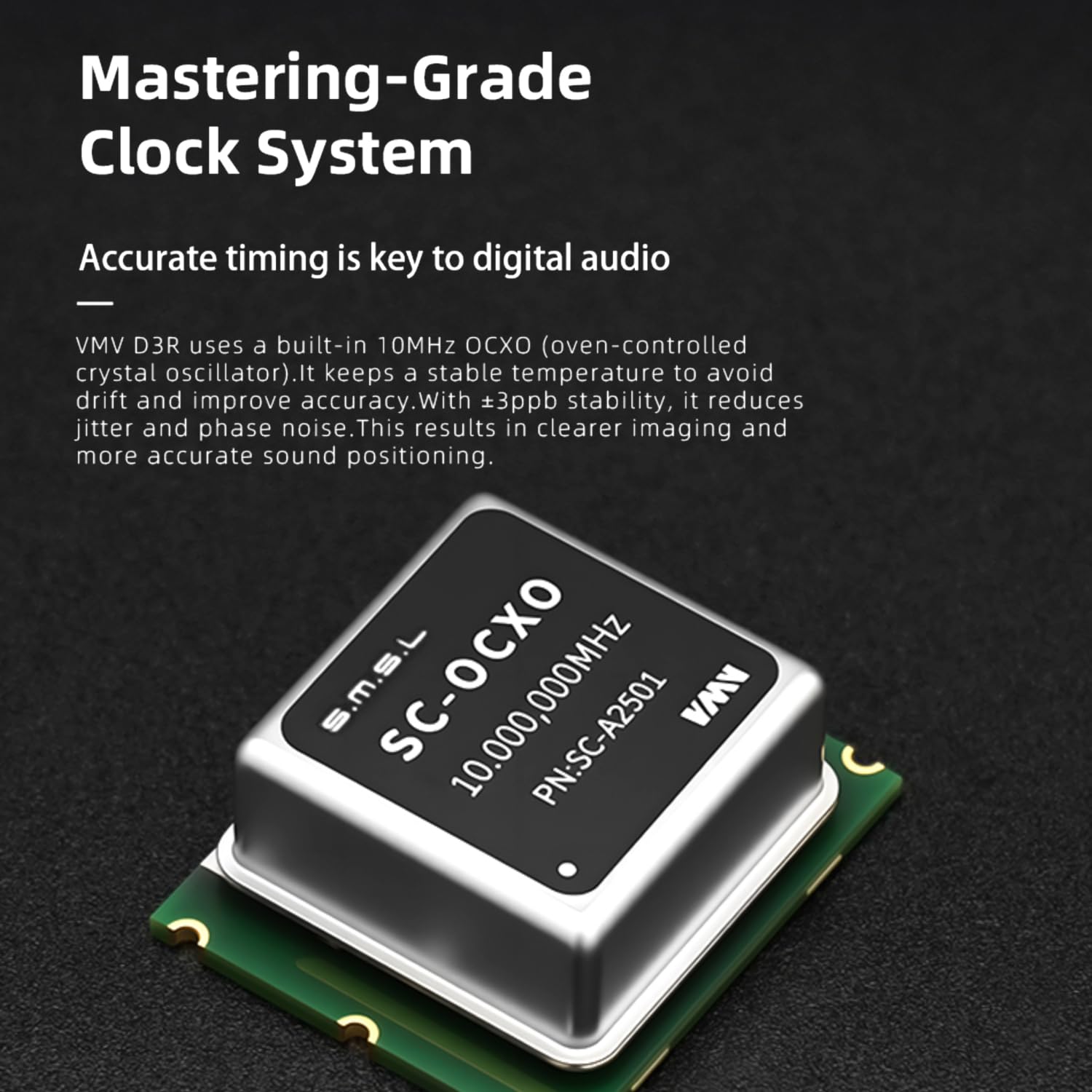 SMSL VMV D3R HiFi Balanced DAC, Dual ROHM BD34302EKV, OCXO Clock, USB-C/USB-B/Optical/Coaxial/AES/IIS to RCA/XLR Digital-Analog Audio Converters, PCM768kHz DSD512 DAC Preamp