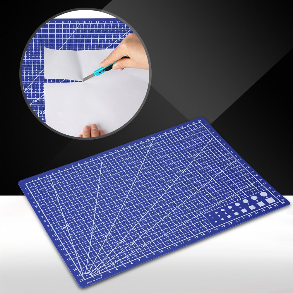 Professional Quilting Cutting Mat with Grid Lines, A4 Size, Craft Tool for Office Stationery, Blue - Image 3