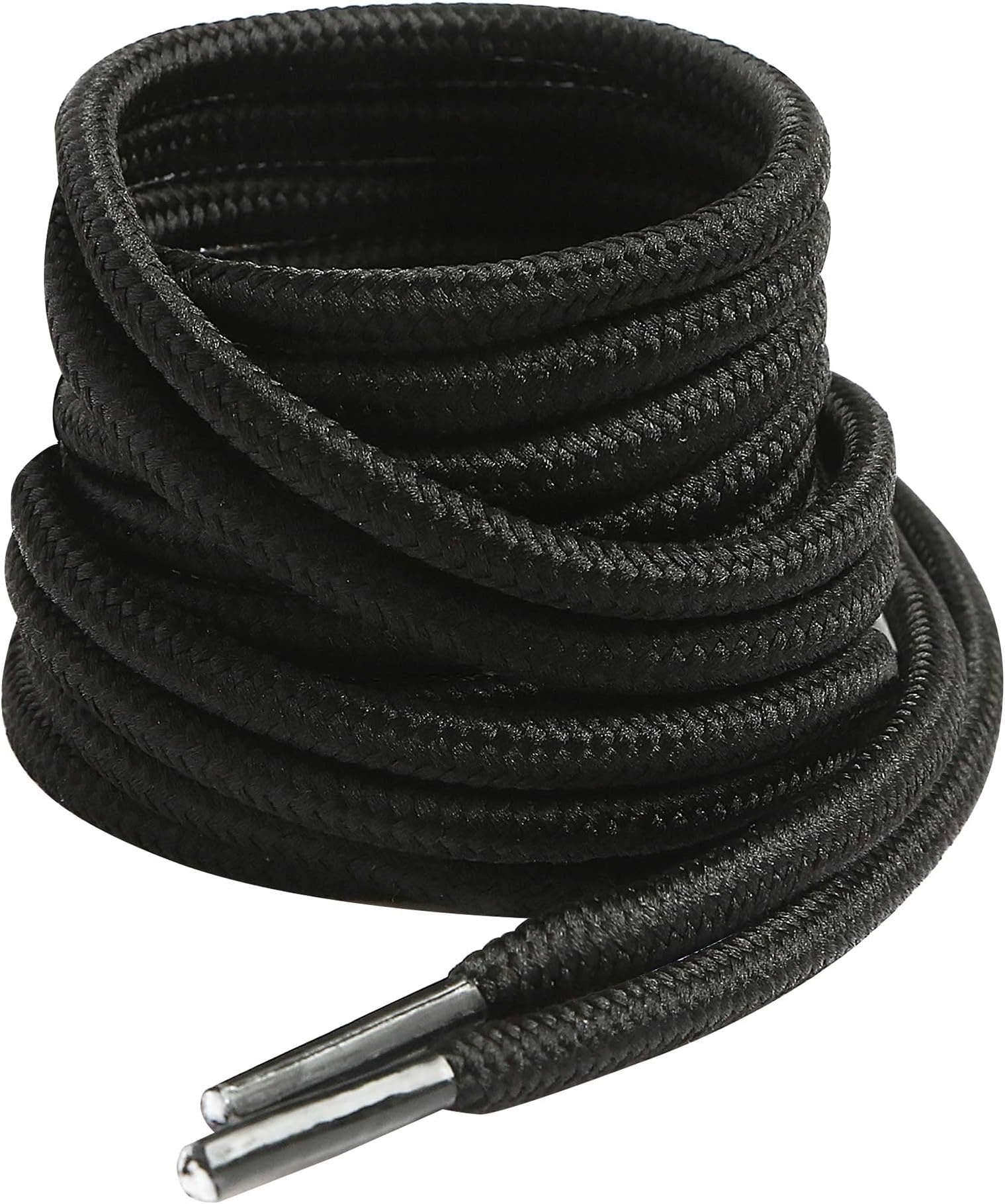 VSUDO2 Pairs Round Boots Shoelaces, 5/32" Diameter Outdoor Work & Hiking Boots Shoe Laces, Winter Snow Boots Shoelace, Premium Athletic Running Shoestrings for Men/Women(2Pairs-Black-180CM)