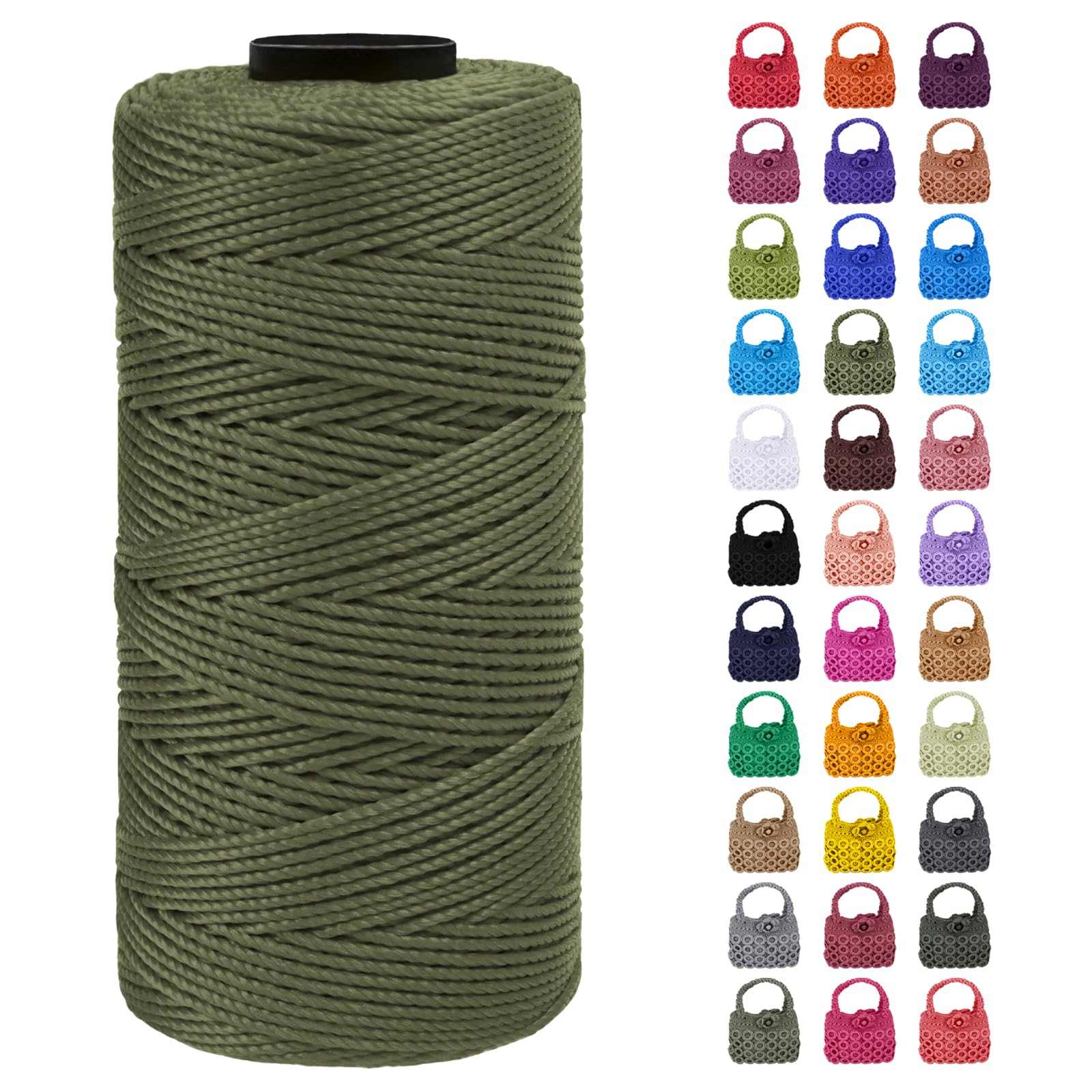 LEREATI Corde Macramé 1.5mm x 200m Fil Macramé Fil pour Bracelet Ficelle de Satin Polypropylene Brillante, Cordon pour Bracelet Bricolage Sac à Tricoter Porte -Plantes Décorations (Noir