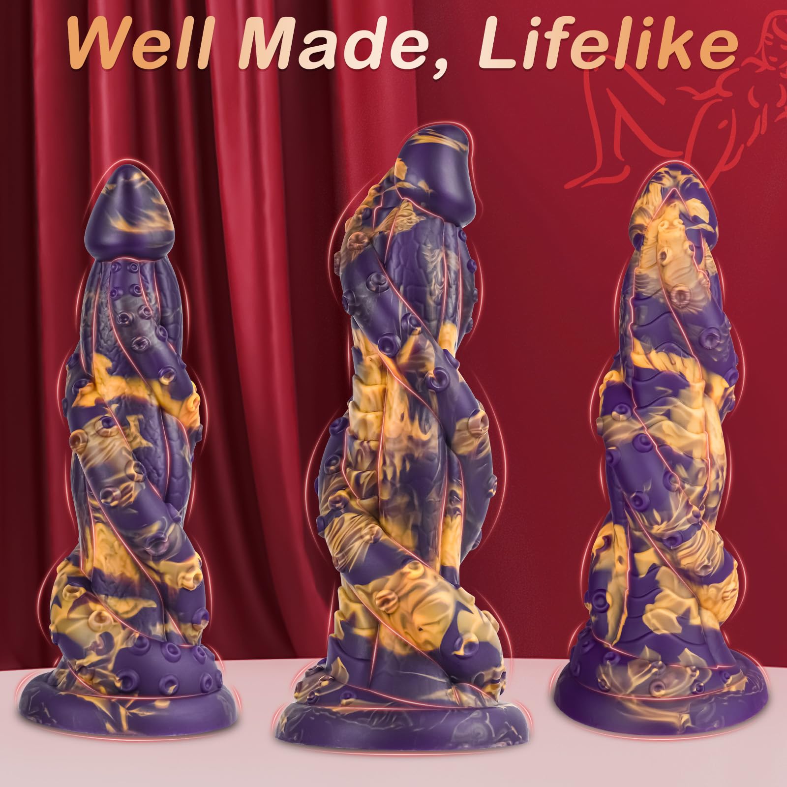 Monster Anal Dildo Sex Toys for Women, 8.9 Inch Huge Dragon Dildos with Strong Suction Cup for Hands-Free, Thick Big Fantasy Tentacle Dildo Silicone, Prostate Massager Anal Toys Adult Toys Sex Toy