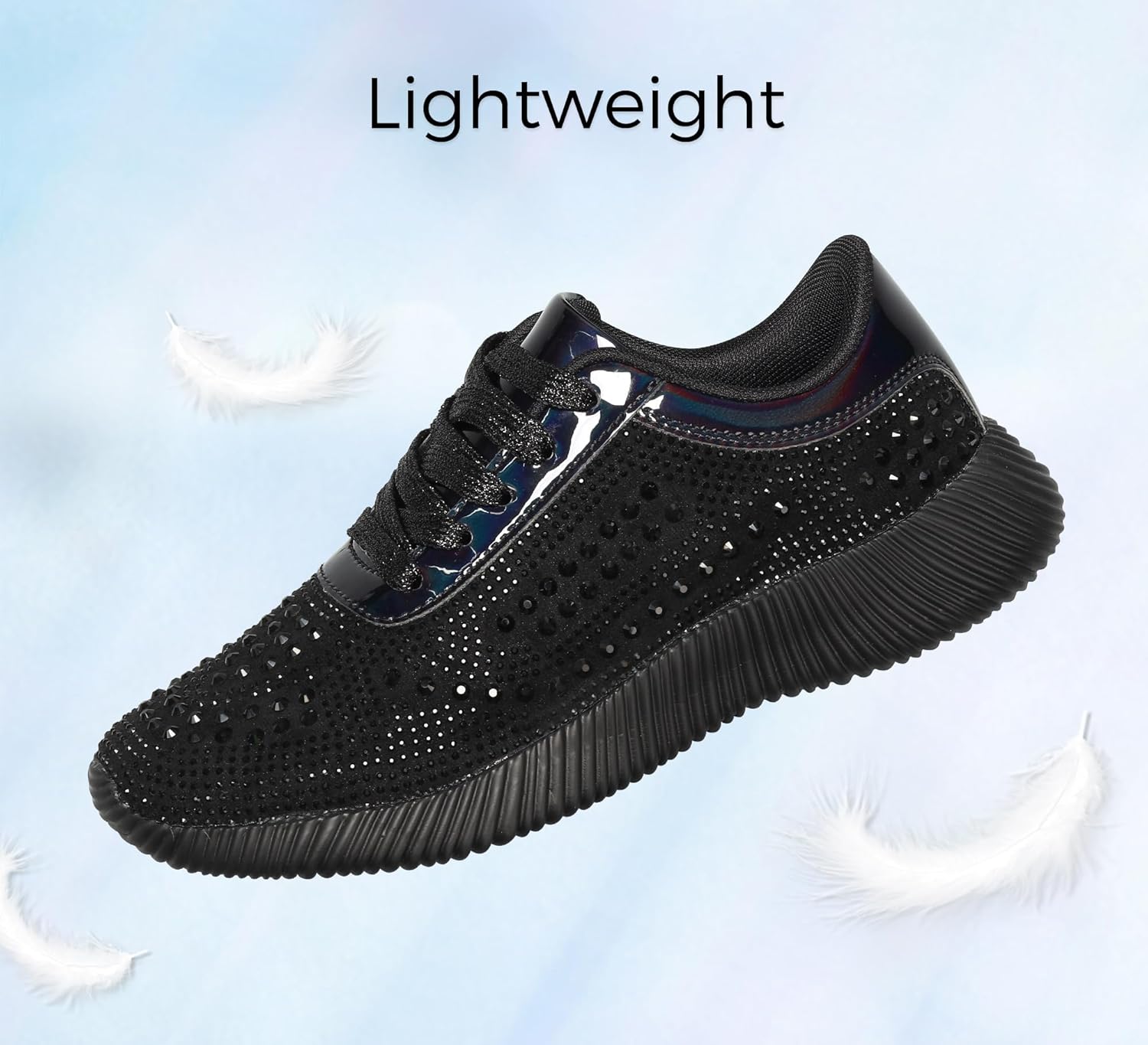 BELOS Women's Glitter Shoes Sparkly Lightweight Metallic Sequins Tennis Shoes Casual Retro Braided Walking Shoes - Image 4