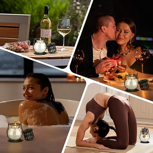 Miniatura 4 de Velas perfumadas para el hogar, paquete de 3 velas de aromaterapia de linterna retro para el hogar, juego de velas aromáticas de lavanda, velas en