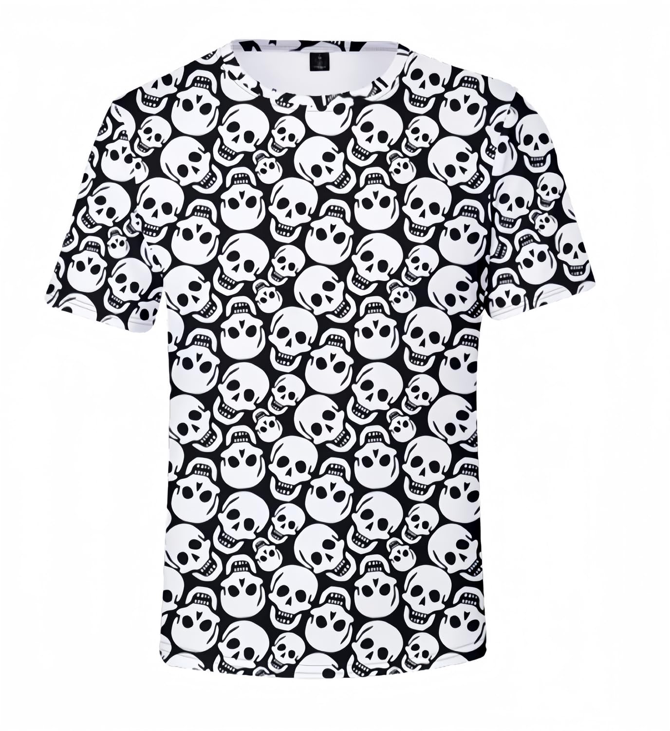 SIAOMASkull Graphic Tees for Men Casual 3D Print Short Sleeve T-Shirt