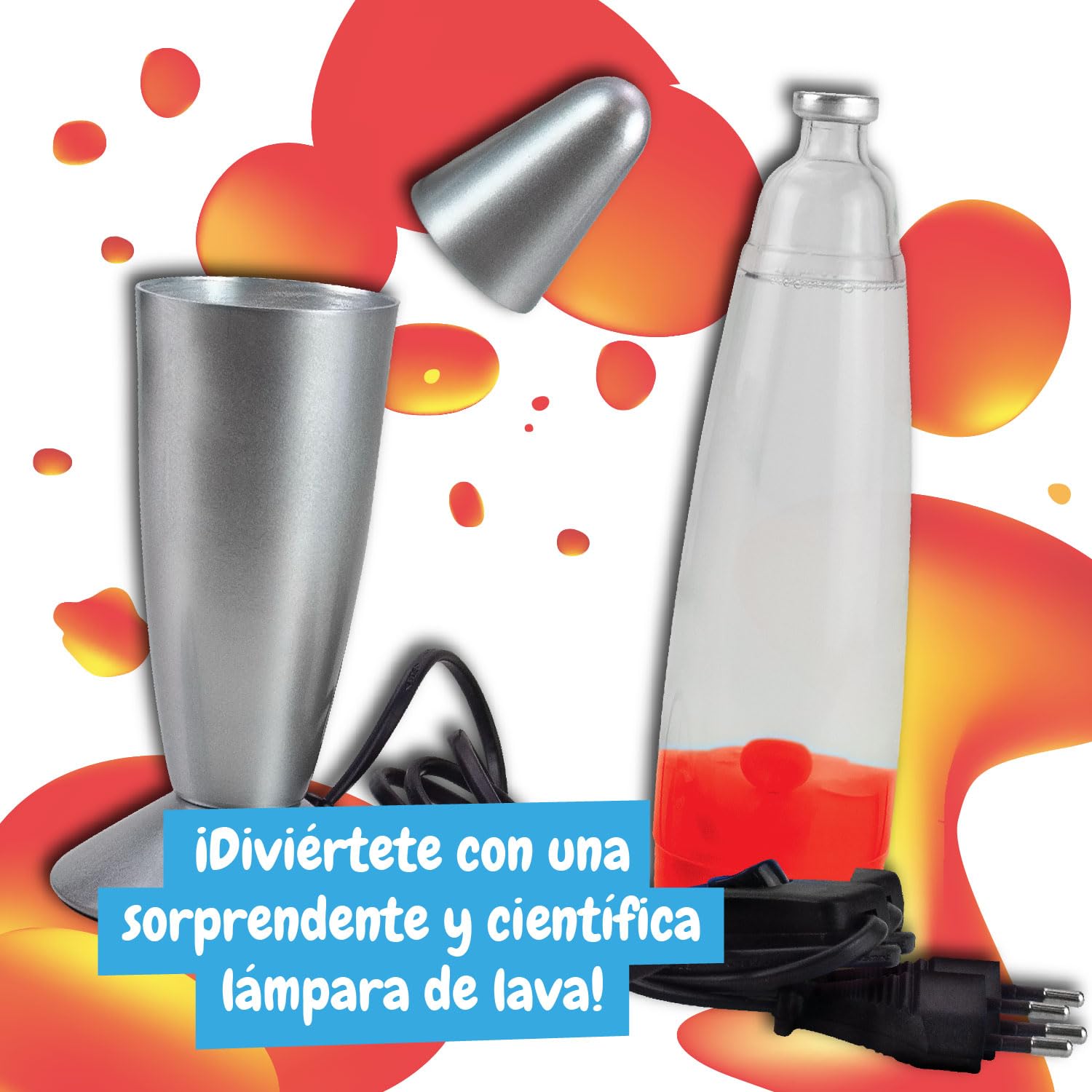 Science4you Lámpara de Lava Infantil - Lava Lamp Roja para Niños, Juguete con Luz de Noche y Ambiente para Niños, Juguetes Científico STEM, Juegos, Regalos para Niños y Niñas 8-14+ Años