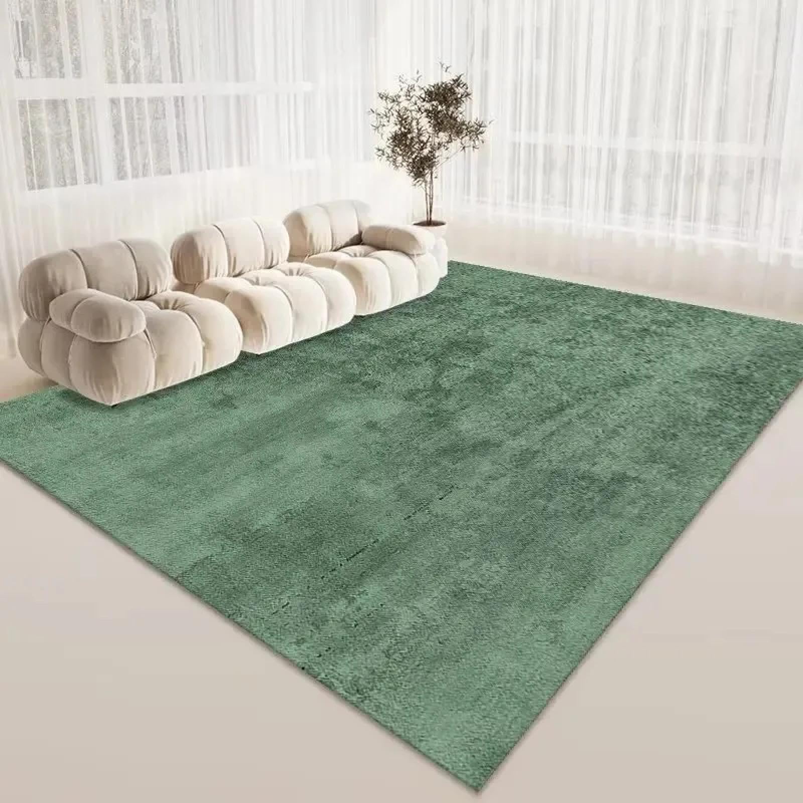 Tapis de salon 120x160 cm lavable et uni gris pour décoration de chambre et couloir
