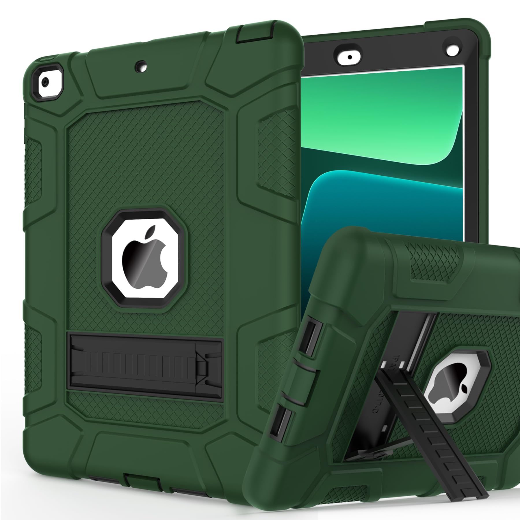 for iPad 6th/5th Generation Case, iPad Air 2 Case 9.7 Inch, [3-in-1] Heavy Duty Shockproof Rugged Protective Cover with Kickstand for A1893 A1954 A1822 A1823 A1566 A1567, Black — Amazon image 10