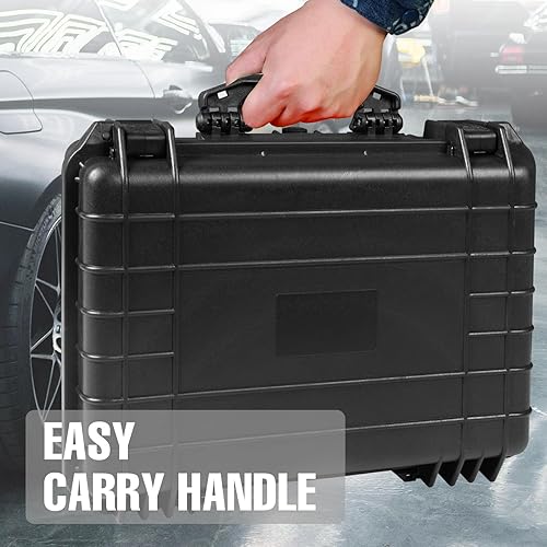 Miniatura 6 de Funda rígida de 18 x 13.8 x 8 pulgadas, funda protectora portátil impermeable para cámara con espuma personalizable, compatible con drones, cámara,