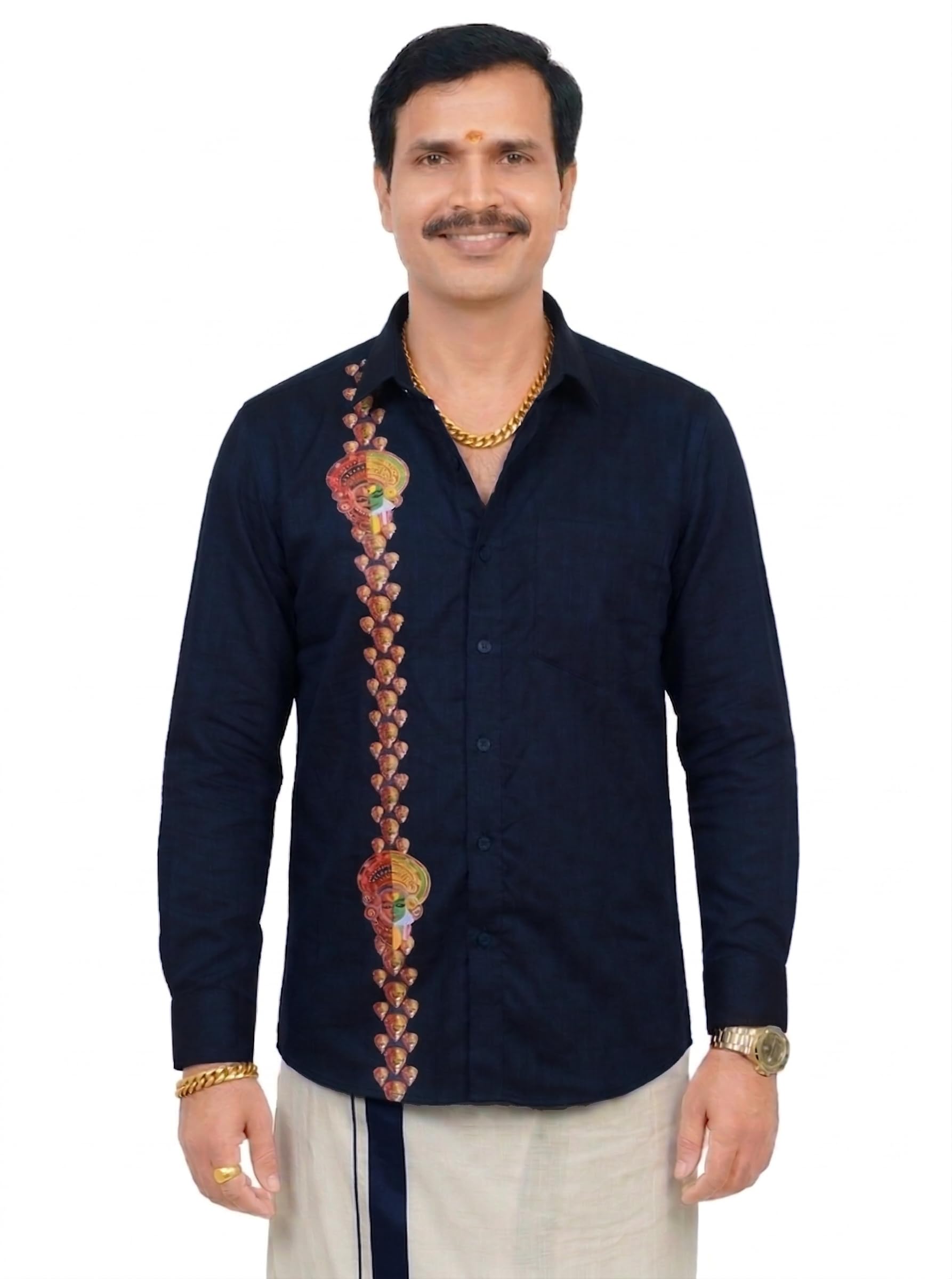 Men's 100% Cotton Kerala Traditional Printed Full Sleeve Color Shirt Vishu, Onam Festivals, Marriage Ceremonies & Special Occasions-picture-56