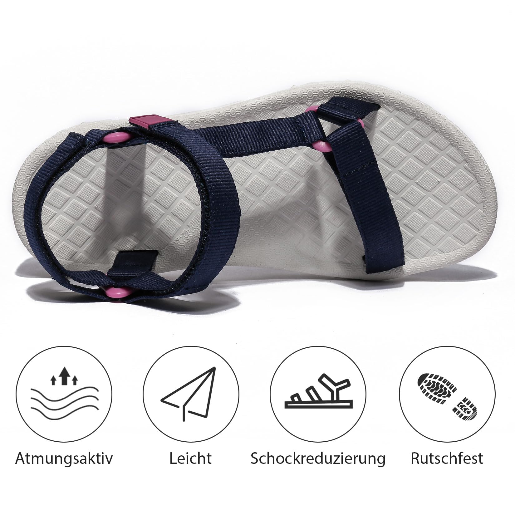 OutPro Sandalias deportivas de senderismo para mujer, sandalias de agua antideslizantes, cómodas sandalias deportivas para playa de vadeo al aire libre