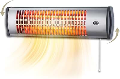 Calefactor Baño Pared - Estufa Baño Infrarrojos - Calentador para Pared con Potencia de 1200 y 600 Watios - Radiador Electrico de Interior de Fácil Instalación