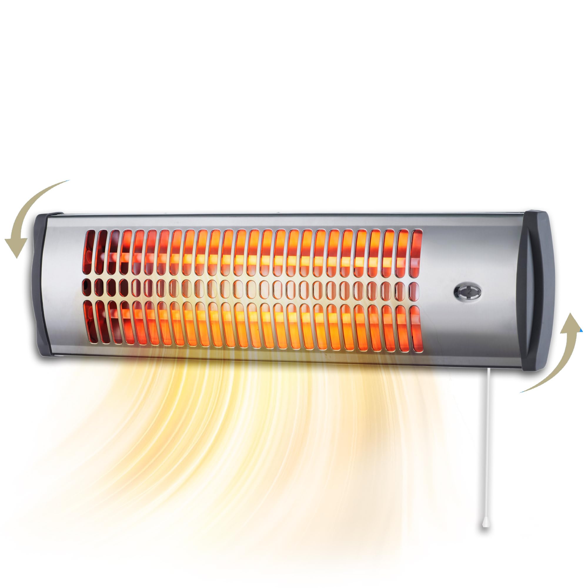 Calefactor Baño Pared - Estufa Baño Infrarrojos - Calentador para Pared con Potencia de 1200 y 600 Watios - Radiador Electrico de Interior de Fácil Instalación